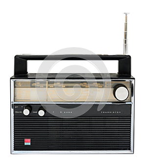 Old radio isolated on a white background with clipping path