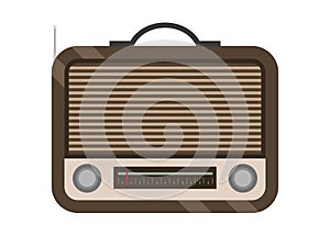 Old radio. Simple flat illustration.