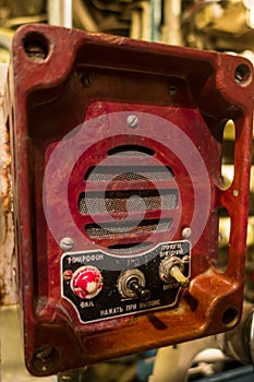 Old radio on a Soviet submarine