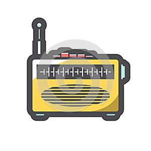 Old radio speaker Vector icon Cartoon illustration