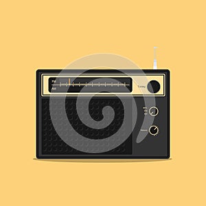 Old radio stereo flat vector design.