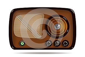 Old radio. Vector illustration of an old radio receiver
