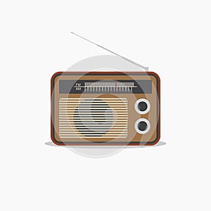 Old radio vector illustration. vintage radio. retro radio. the symbol for electronic, sound and music player