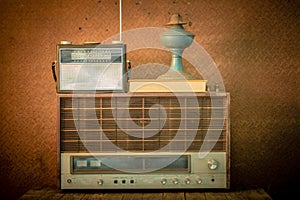 Old radio in vintage style