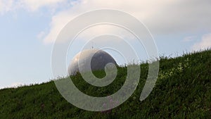 old radom radar on the wasserkuppe mountain of the roehn in germany video