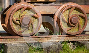 Old rail car wheels