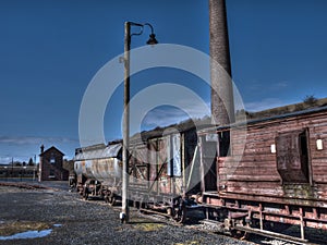 Old rail carriages.