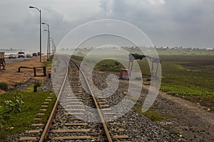Old rail line in Ghana, West Africa photo
