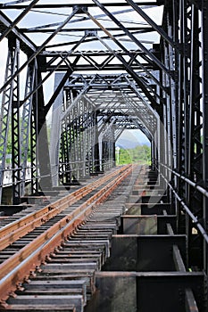 Old rail way bridge, Rail way construction in the country, Journey way for travel by train to any where.