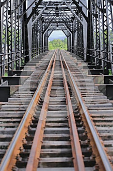 Old rail way bridge, Rail way construction in the country, Journey way for travel by train to any where.