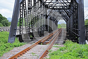 Old rail way bridge, Rail way construction in the country, Journey way for travel by train to any where.