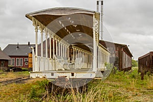 Old railcars in maintenance yard