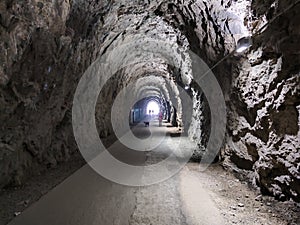 Old railroad abandoned tunnel between Varazze and cogoleto Liguria Italy