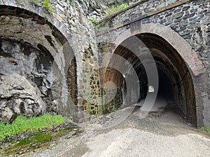 Old railroad abandoned tunnel between Varazze and cogoleto Liguria Italy