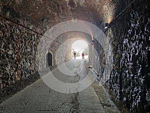 Old railroad abandoned tunnel between Varazze and cogoleto Liguria Italy