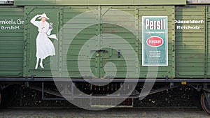 Old railroad car for Henkel's famous Persil detergent brand, which was shipped from Dusseldorf into the world.