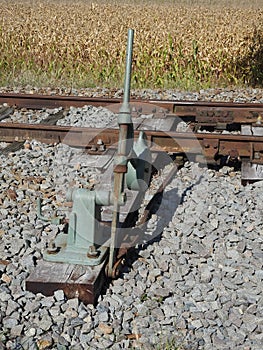 Old railroad junction manual handle
