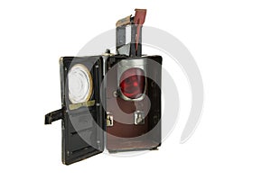 old railroad lantern