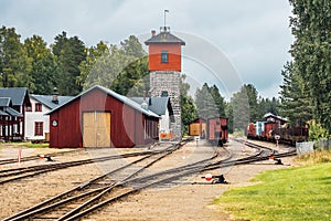 Old railroad station with tower