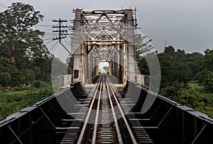 Old railroad tracks on Black Bridge or Lampang Railway Bridge