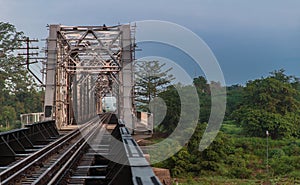 Old railroad tracks on Black Bridge or Lampang Railway Bridge