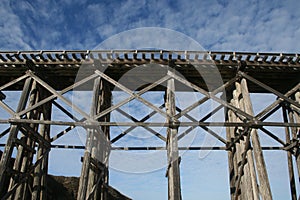 Old Railroad Trestle Bridge at Fort Bragg California photo