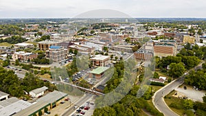 Aerial View over the Buildings and Infrastructure in Clarksville Tennessee photo