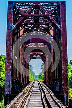 Old Railroad Trestle with an Old Iconic Iron Truss Bridge