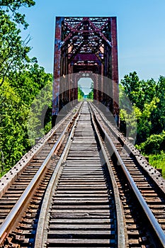 Old Railroad Trestle with an Old Iconic Iron Truss Bridge