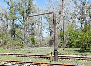 Old railroad water pump for locomotives