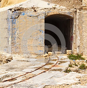 Old rails in the Fort Tigne