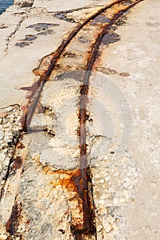 Old rails in the Fort Tigne (Sliema)