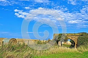 Old railway bridge, by Cowbar Nabb, Staithes, Yorkshire Moors, England