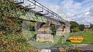 Old railway bridge in Oberasbach Nuremberg crossing the Rednitz