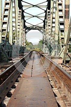 Old railway bridge over the river