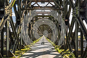 Old railway bridge over Vistula river in Tczew