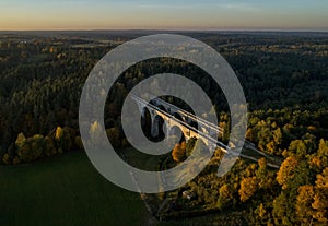 Old railway bridges in Poland - drone view