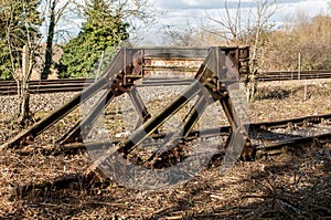 Old railway buffers photo