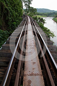 The old railway built during World War II in Kanchanaburi