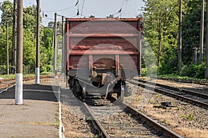 Old railway carriage at a railway station