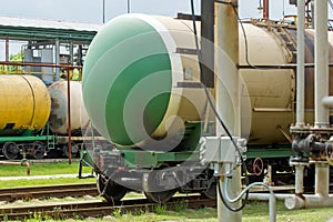 Old railway fuel tanks on the station
