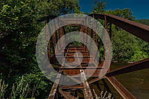 Old railway iron bridge near Liptovska Porubka village