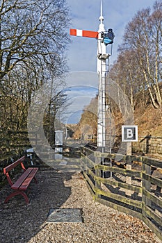 Old railway signal at a junction