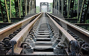 The old railway steel bridge in Thailand