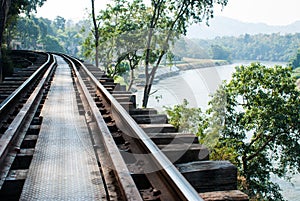 Old railway tracks along River Kwai, Kanjanaburi