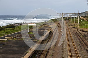 Old Railway Tracks with Dilapidated Unused Platform