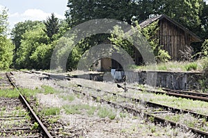 old railway tracks, Uhrice u Kyjova, Czech Republic photo