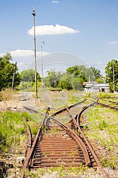 old railway tracks, Uhrice u Kyjova, Czech Republic