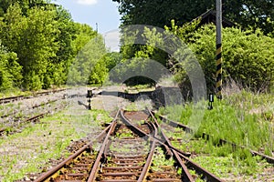 old railway tracks, Uhrice u Kyjova, Czech Republic