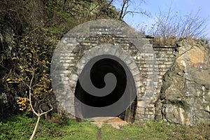 Old railway tunnel with road, Slovakia